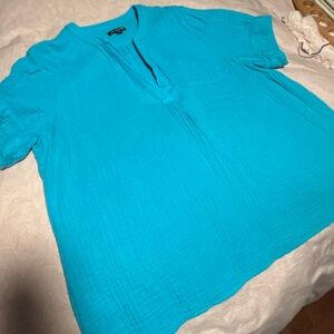 JCrew double gauze popover short sleeve top, XL